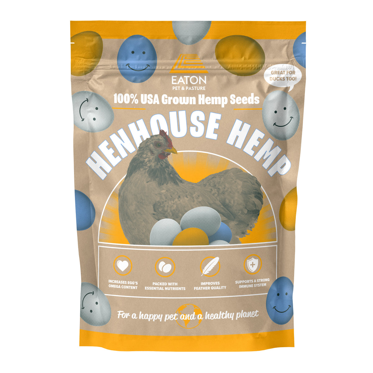 Henhouse Hemp Omegify your Eggs, the Organic Way! 4 LB Eaton Pet