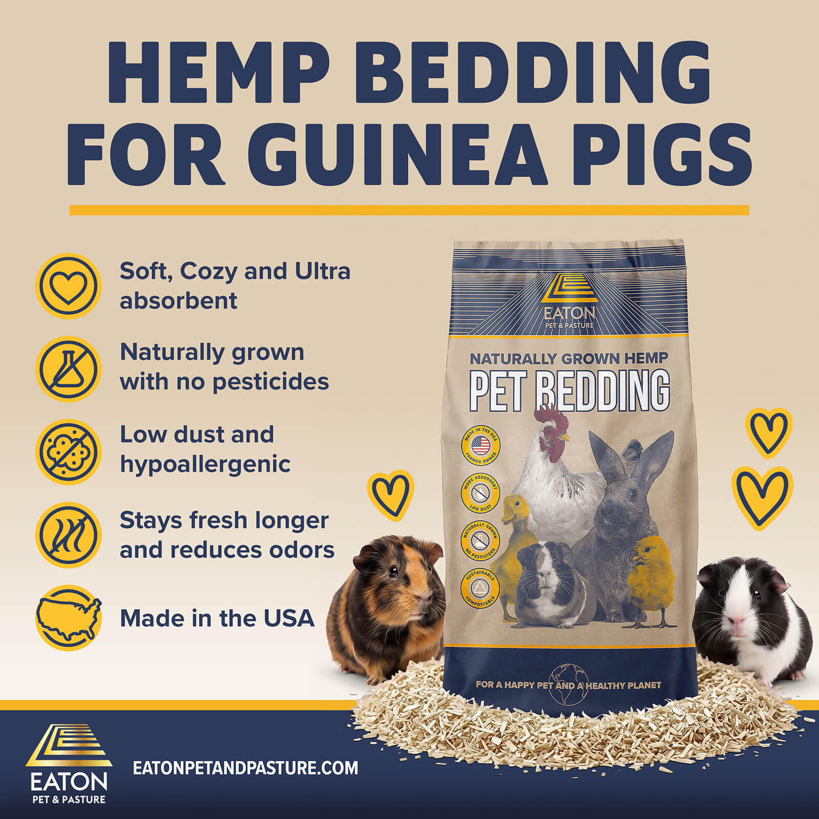 Guinea Pig Bedding – Hemp Bedding for Guinea Pigs | Eaton Pet and Pasture